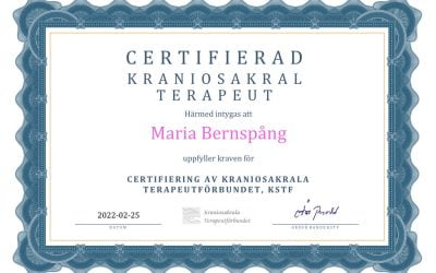 Certifierad Kraniosakral Terapeut
